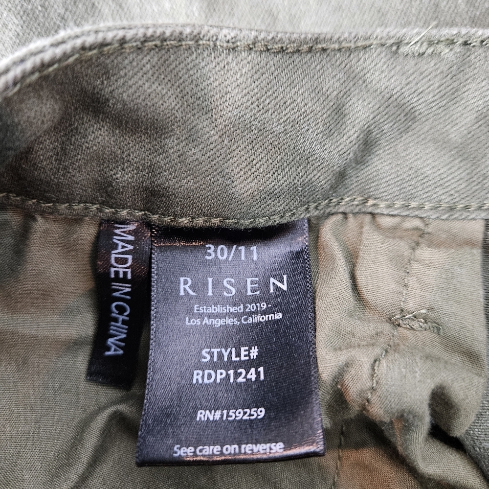 Risen Olive Green Cropped Women's Jeans - Picture 5 of 8